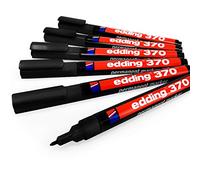 Edding 370 marqueur permanent à pointe ogive - 1 mm - Noir - Lot de 6