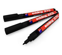 Edding 370 Marqueur permanent - Pointe ogive 1 mm - Noir - Lot de 3