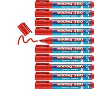 edding 380 Marqueur pour chevalets - rouge - 10 marqueurs - pointe ronde 1,5-3 mm - marqueur pour écrire, dessiner et marquer sur du papier pour tableau de conférence - ne déborde pas - ne sèche pas