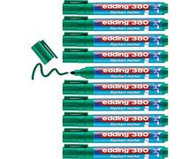 edding 380 Marqueur pour chevalets - vert - 10 marqueurs - pointe ronde 1,5-3 mm - marqueur pour écrire, dessiner et marquer sur du papier pour tableau de conférence - ne déborde pas - ne sèche pas