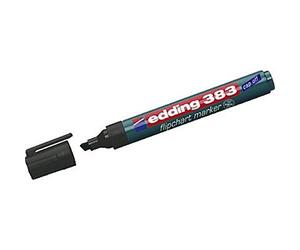 Edding 383 Marqueur pour chevalets - noir - 1 marqueur - pointe biseautée 1-5 mm - marqueur pour écrire, dessiner et marquer sur du papier pour tableau de conférence - ne déborde pas - ne sèche pas