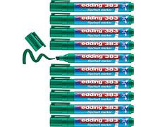edding 383 Marqueur pour chevalets - vert - 10 marqueurs - pointe biseautée 1-5 mm - marqueur pour écrire, dessiner et marquer sur du papier pour tableau de conférence - ne déborde pas - ne sèche pas