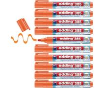 Edding 385 Marqueur chevalet pour effets - orange - boîte de 10 - pointe pinceau flexible 1-5 mm - marqueur pour surligner, ombrer et marquer sur des feuilles de flipchart - ne déteint pas