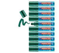 edding 388 Marqueur pour chevalets - vert - 10 marqueurs - pointe biseautée 4-12 mm - marqueur pour écrire, dessiner et marquer sur du papier pour tableau de conférence - ne déborde pas - ne sèche pas