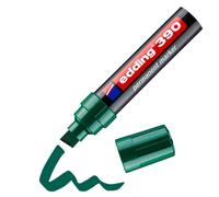 edding 390 Marqueur permanent - Vert - 10 stylos - Pointe biseautée épaisse 4-12 mm - Imperméable, sèche vite - Marqueur polyvalent universel - pour carton, plastique, bois, métal, verre, toile