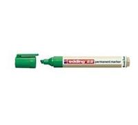 edding 22 EcoLine marqueur permanent - vert - 10 stylos - pointe biseautée 1-5 mm - sèche vite - résiste à l'eau et à l'essuyage - pour carton, plastique, bois, métal - marqueur universel
