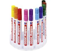 Edding 4-3000-10 Marqueur permanent jaune, orange, rouge, rose, lilas, bleu clair, bleu, vert, marron, noir résiste à l'eau: oui