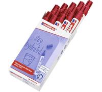 Edding Marqueur permanent 3000 Rouge 10 stylos Pointe ronde 1,5-3 mm Résiste à l'eau