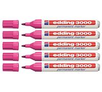 edding Marqueur permanent 3000 – pointe ronde 1,5–3 mm, sèche vite, résiste à l'eau – Rose 10 unités