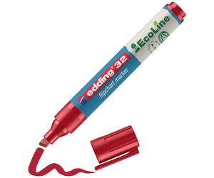 Edding 4-32002 Marqueur pour tableau à feuilles mobiles pointe biseau 1 - 5 mm rouge