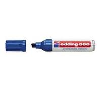 Edding Marqueur permanent 500 – pointe biseautée 2–7 mm – Bleu – Pack 10 Enfants