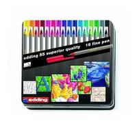 Edding 4-55-16 Stylo Couleur À Pointe Fine 3,5 Mm Boîte Métal De 16 Import Allemagne