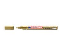 edding 753 marqueur peinture brillante calligraphie - or - 10 marqueur peinture - pointe calligraphique 1-2,5 mm - pour verre, pierre, plastique, papier - imperméable, très opaque - lettrage, bujos