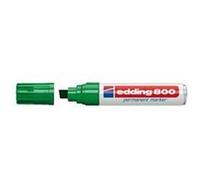 Edding 800 Marqueur permanent - vert - 5 stylos - pointe biseautée 4-12 mm - pour des marquages larges - sèche vite, résiste à l'eau et aux frottements - pour carton, plastique, bois, métal, verre