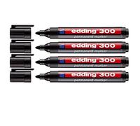 Edding 400 feutre permanent - RECHARGEABLE - Noir, 4er Set
