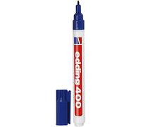 edding 400 Marqueur permanent - bleu - 1 stylo - pointe ronde fine 1 mm - sèche vite, résiste à l'eau et aux frottements - pour carton, plastique, bois, métal, verre