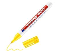 edding 400 Marqueur permanent - jaune - 1 stylo - pointe ronde fine 1 mm - sèche vite, résiste à l'eau et aux frottements - pour carton, plastique, bois, métal, verre