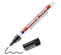 edding 400 Marqueur permanent - noir - 1 stylo - pointe ronde fine 1 mm - sèche vite, résiste à l'eau et aux frottements - pour carton, plastique, bois, métal, verre