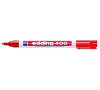 Edding 400 Marqueur permanent rechargeable Pointe ogive Largeur de trait env. 1 mm Rouge