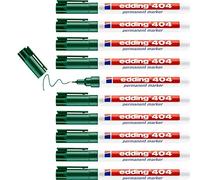 edding 404 Marqueur permanent - vert - 10 stylos - pointe ronde fine,75 mm - sèche vite, résiste à l'eau et aux frottements - pour carton, plastique, bois, métal, verre