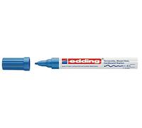 Edding 4040 Marqueur peinture à encre mate - 1 marqueur - pointe ogive 1-2 mm - bleu - pour écrire et décorer sur surfaces rugueuses, foncées ou poreuses - idéal pour terre cuite, carton, bois