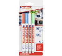 edding Marqueur craie liquide 4085 1–2 mm pointe ogive – lot 4 (bleu, vert fluorescent, rouge, blanc)