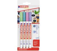 Edding 4085 4-4085-4-1MET Marqueur craie bleu métal, vert (métallisé), rose (métallisé), violet métallique 1 mm, 2 mm