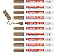 edding 4085 Marqueur craie liquide - cuivre - 10 feutres liquides - pointe ronde 1-2 mm - feutre craie effacable pour écrire sur les vitres,le verre - feutre ardoise aux couleurs opaques
