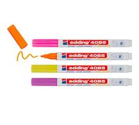 Edding Marqueur craie 4085 – Couleurs néon (framboise, jaune, orange, rose) 1–2 mm – Lot 4