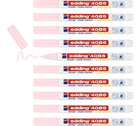 edding 4085 Marqueur craie liquide - rose pastel - 10 feutres craie liquide - 1-2 mm - feutre craie effacable pour écrire sur les vitres,le verre - feutre craie ardoise aux couleurs opaques