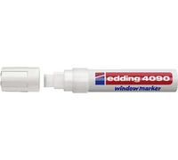 Edding Marqueur à craie 4090 - pointe biseautée 4-15 mm - craie liquide non permanente - Blanc