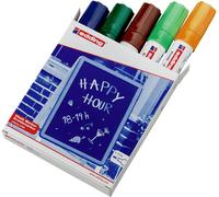 Edding 4090 4-4090099 Marqueur craie bleu, vert, marron, vert clair, orange fluorescent 4 mm, 15 mm