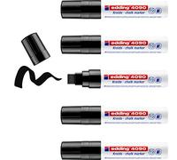 EDDING Lot de 5 Marqueurs Craie Liquide 4090 Noir Pointe Large 4-15 mm