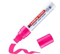 edding 4090 Marqueur craie liquide - rose fluorescent - 1 feutre craie liquide - 4-15 mm - feutre craie effacable pour écrire sur les vitres,le verre - feutre craie ardoise aux couleurs opaques