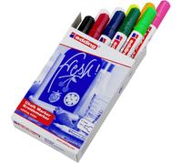 Edding 4095 4-4095999 Marqueur craie blanc, blanc, noir, rouge, bleu, vert, vert clair, jaune fluorescent, orange fluorescent, rose fluorescent 4 mm, 15 mm N/A