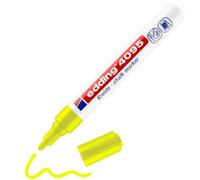 Edding 4095 Marqueur craie liquide - jaune fluorescent - 1 feutre craie liquide - 2-3 mm - feutre craie effacable pour écrire sur les vitres,le verre - feutre craie ardoise aux couleurs opaques