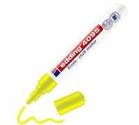 Edding 4095 Marqueur craie liquide - jaune fluorescent - 1 feutre liquide - 2-3 mm - feutre craie effacable pour écrire sur les vitres,le verre - feutre ardoise aux couleurs opaques
