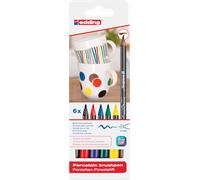 EDDING 4200/6S - Lot de 6 feutres-pinceaux pour porcelaine, couleurs assorties &l