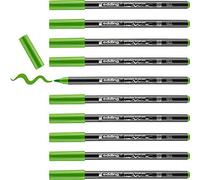 Edding 4200 Feutre Pointe Pinceau pour Porcelaine - Vert Clair - 10 Stylos - Pointe Pinceau 1-4 mm - Peindre et Décorer la Céramique, Porcelaine - va au lave-vaisselle, Encre Opaque, Séchage Rapide