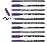 Edding 4200 Feutre Pointe Pinceau pour Porcelaine - Violet - 10 Stylos - Pointe Pinceau 1-4 mm - pour Peindre et Décorer la Céramique, Porcelaine - va au lave-vaisselle, Encre Opaque, Séchage Rapide