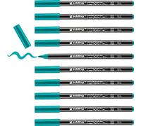 Edding 4200 Stylo à pointe pinceau pour porcelaine - turquoise - 10 stylos - pointe pinceau 1-4 mm