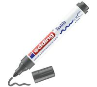 Edding 4500 Marqueur pour textiles - gris - 1 stylo - pointe ronde de 2-3 mm - feutre textile lavable en machine (60 °C) pour décorer le tissu - marqueur textile