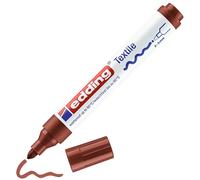 Edding 4500 Marqueur pour textiles - marron - 1 stylo - pointe ronde de 2-3 mm - feutre textile lavable en machine (60 °C) pour décorer le tissu - marqueur textile