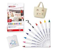 Marqueur permanent pour textile Edding 4600 pointe ogive 1 mm - Pochette de 10