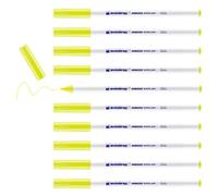 Edding 4600 Feutre pour textiles - jaune fluorescent - 10 pièces - pointe ronde de 1 mm - feutre textile lavable en machine (60 °C) pour décorer le tissu - marqueur textile