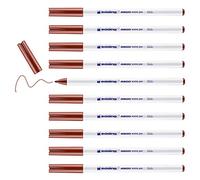 Edding 4600 Feutre pour textiles - marron - 10 pièces - pointe ronde de 1 mm - feutre textile lavable en machine (60 °C) pour décorer le tissu - marqueur textile