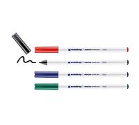 Edding 4600 Feutre pour textiles - noir, rouge, bleu, vert - 4 pièces - pointe ronde de 1 mm - feutre textile lavable en machine (60 °C) pour décorer le tissu - marqueur textile