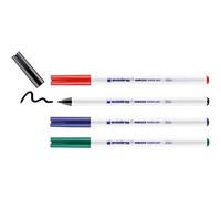 Edding 4600 Feutre Pour Textiles - Noir, Rouge, Bleu, Vert - 4 Pièces - Pointe Ronde De 1 Mm - Feutre Textile Lavable En Machine (60 °C) Pour Décorer Le Tissu - Marqueur Textile