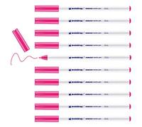 Edding 4600 Feutre pour textiles - rose fluorescent - 10 pièces - pointe ronde de 1 mm - feutre textile lavable en machine (60 °C) pour décorer le tissu - marqueur textile