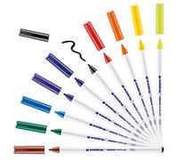 Edding 4600 stylo textile - boîte de 10 couleurs - plume ronde 1 mm - stylos permanents pour dessiner sur les textiles, résistants au lavage à 60 °C - stylo textile
